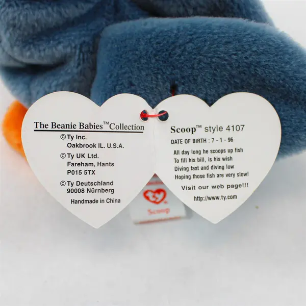 Ty Beanie Baby Scoop Retired 1996 Tag Errors PVC Pellet