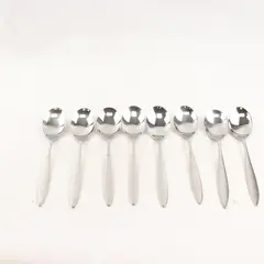 Lot of 8 WMF Flatware Stainless Steel Glossy Dining Soup Spoons