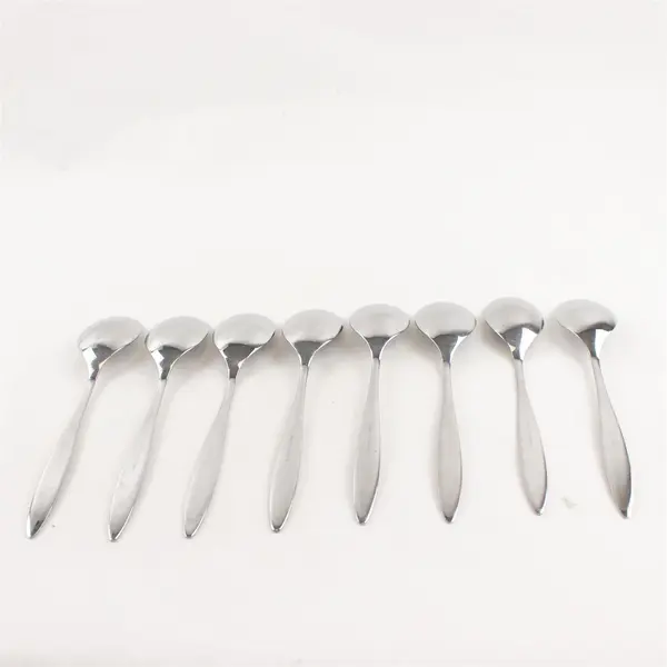Lot of 8 WMF Flatware Stainless Steel Glossy Dining Soup Spoons