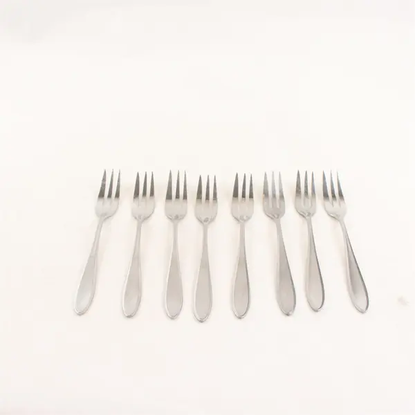 Lot of 8 WMF Flatware Shadowpoint Stainless Steel 6.5" Pastry Forks