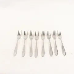 Lot of 8 WMF Flatware Shadowpoint Stainless Steel 6.5" Pastry Forks
