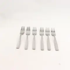 Lot of 6 Oneida Silver Everdine Pattern 18/0 Stainless Dinner Forks 7.75" Good