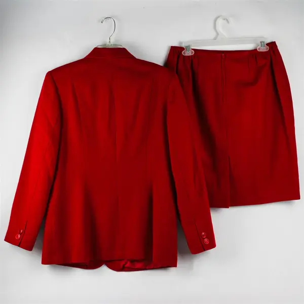 Norton McNaughton Women's 10 (Jacket) and 12 (Skirt) Red 100% Wool Matching Set