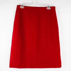 Vintage Gold Crown Women's 9-10 Red Stretchy/Elastic Waistband Pencil Skirt