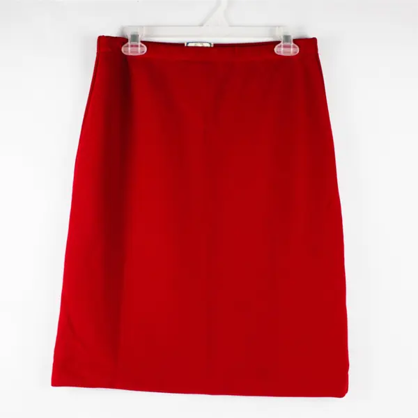 Vintage Gold Crown Women's 9-10 Red Stretchy/Elastic Waistband Pencil Skirt