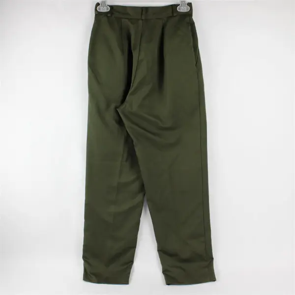 Fundamental Things Women's 4 Petite Army Green Pleated Trouser Dress Pants