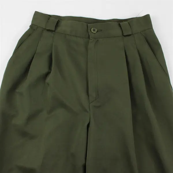 Fundamental Things Women's 4 Petite Army Green Pleated Trouser Dress Pants