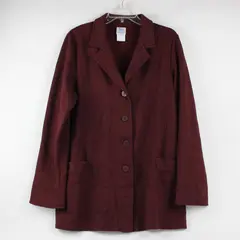 Weekenders Women's M Deep Purple Knit Button Up Stretch Jacket/Cardigan