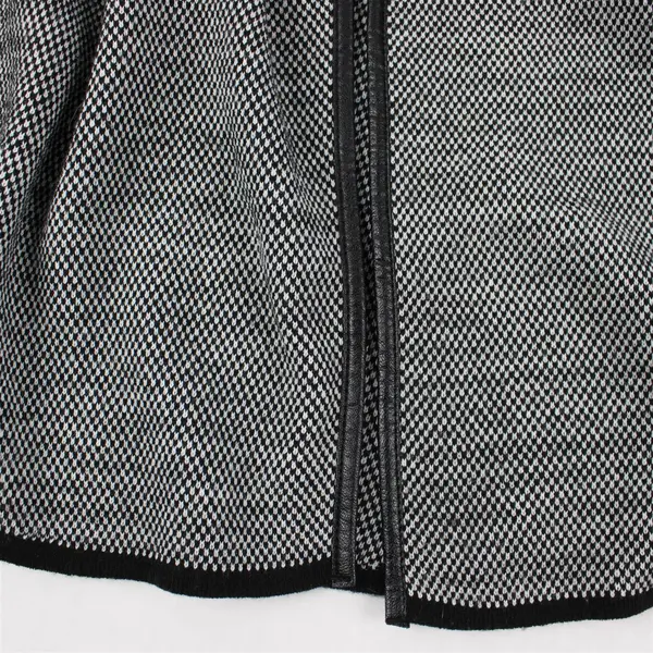S.Oliver Black Label Women's 2XL Black & White Checkered Knit Open Front Cape 