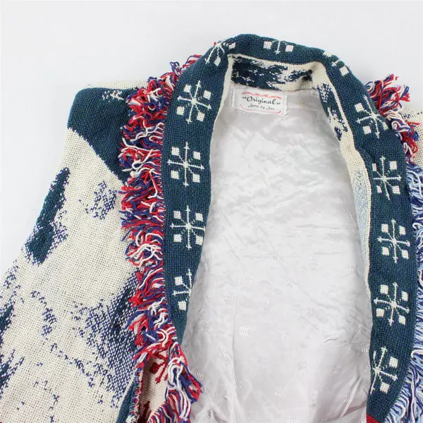 VTG An Original -Jems by Jan Adult XL/2XL Multicolor Cotton Tapestry Fringe Vest