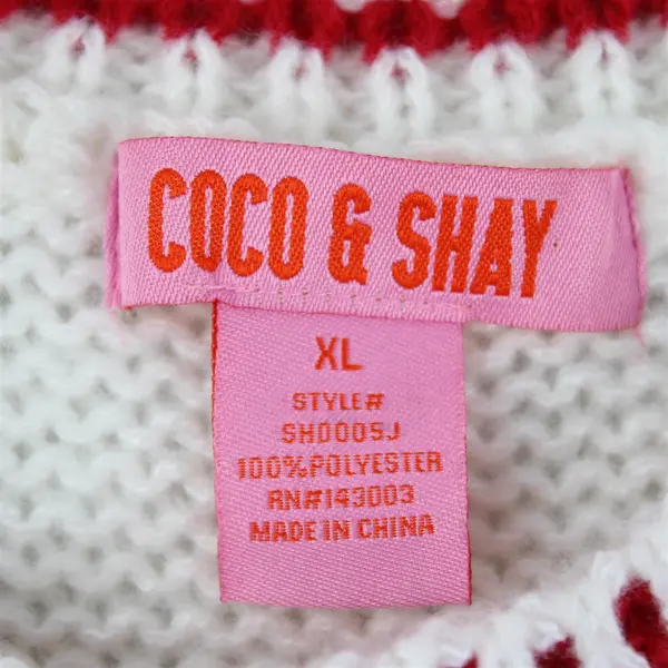 NWT Coco and Shay Women's XL White/Red Lobster Graphic Knit Pullover Sweater