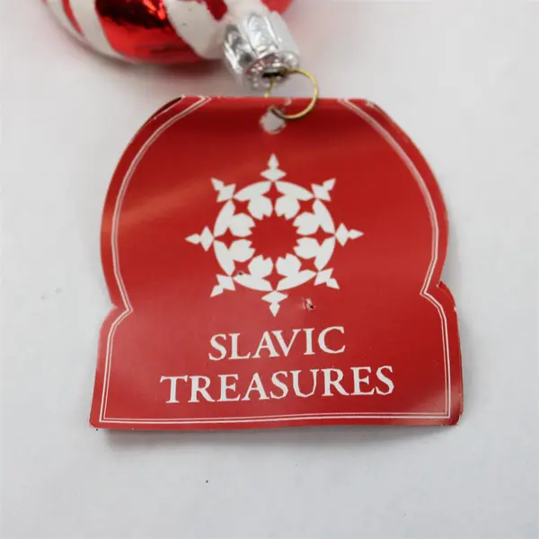 Slavic Treasures VTG X-mas Ornament Santa Figure Hugging Candy Cane 5" Tall VG