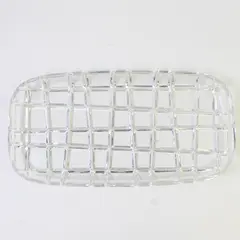 Vintage Criss Cross Clear Pressed Glass Vegetable Serving Platter 12"