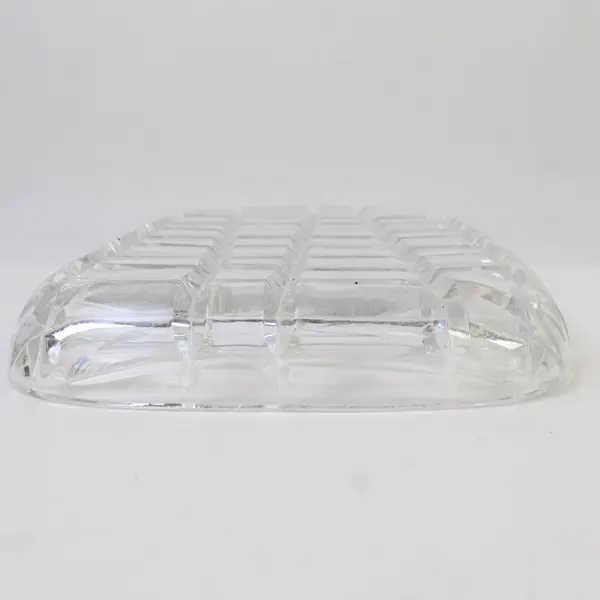 Vintage Criss Cross Clear Pressed Glass Vegetable Serving Platter 12"