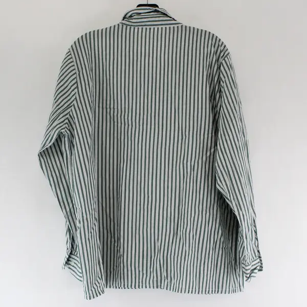 American Sweetheart Green/White Horizontal Long Sleeve Button Up Women's Size XL