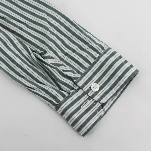 American Sweetheart Green/White Horizontal Long Sleeve Button Up Women's Size XL