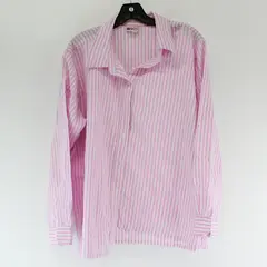 American Sweetheart Pink/White Horizontal Long Sleeve Button Up Women's Size XL