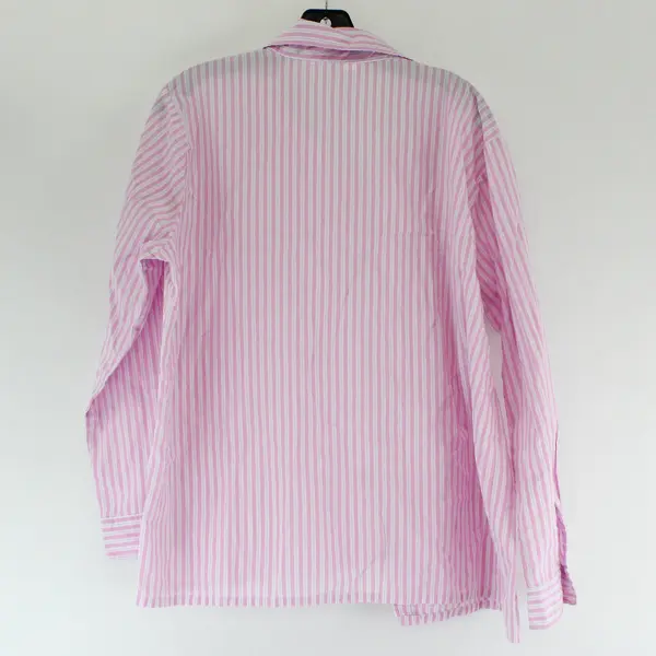 American Sweetheart Pink/White Horizontal Long Sleeve Button Up Women's Size XL