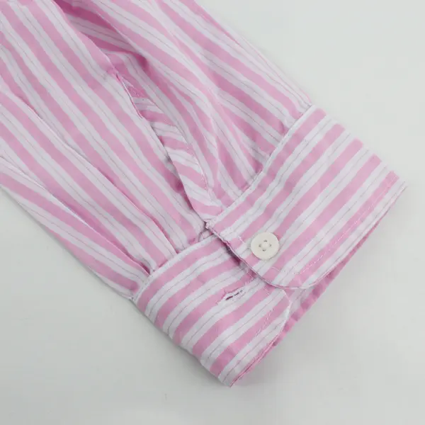 American Sweetheart Pink/White Horizontal Long Sleeve Button Up Women's Size XL