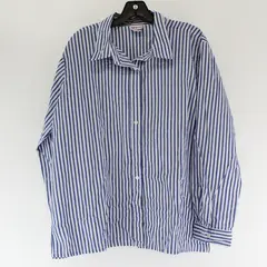 American Sweetheart Blue/White Horizontal Long Sleeve Button Up Women's Size XL