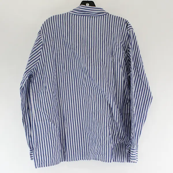 American Sweetheart Blue/White Horizontal Long Sleeve Button Up Women's Size XL