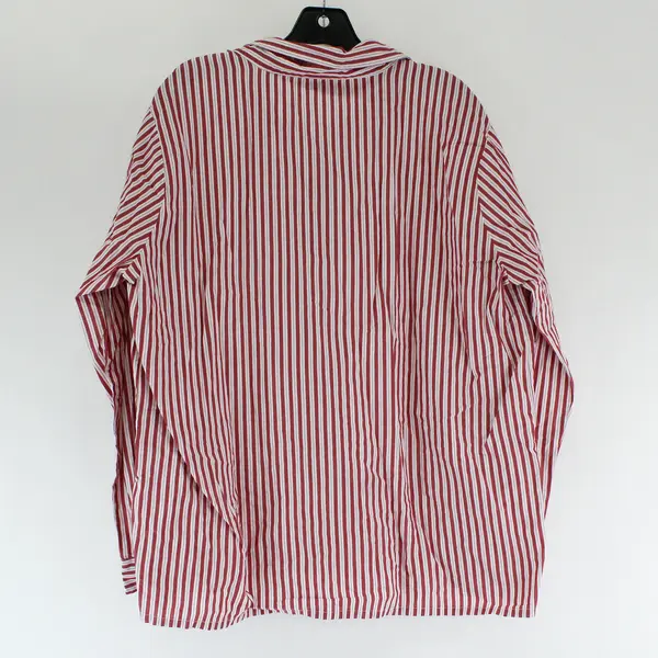 American Sweetheart Red/White Horizontal Long Sleeve Button Up Women's Size XL