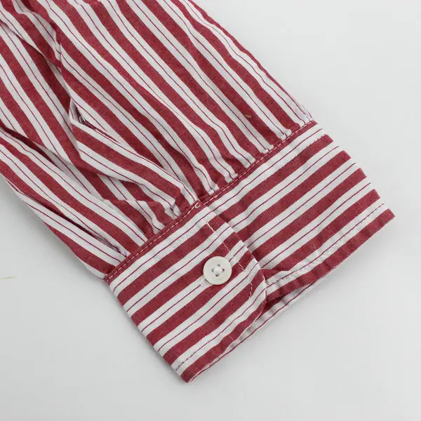 American Sweetheart Red/White Horizontal Long Sleeve Button Up Women's Size XL