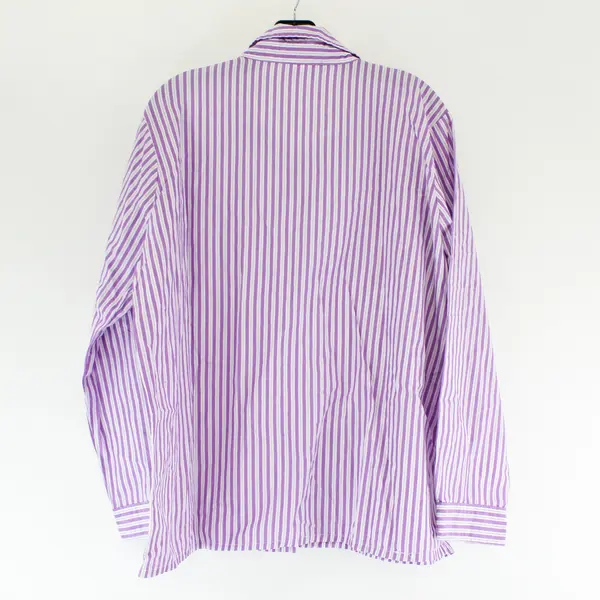American Sweetheart Purple/White Horizontal Long Sleeve Button Up Womens Size XL