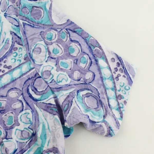 Alfred Dunner Purple/Blue Abstract Swirl Pattern Short Sleeve Top Women's Size L