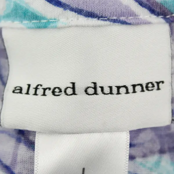 Alfred Dunner Purple/Blue Abstract Swirl Pattern Short Sleeve Top Women's Size L