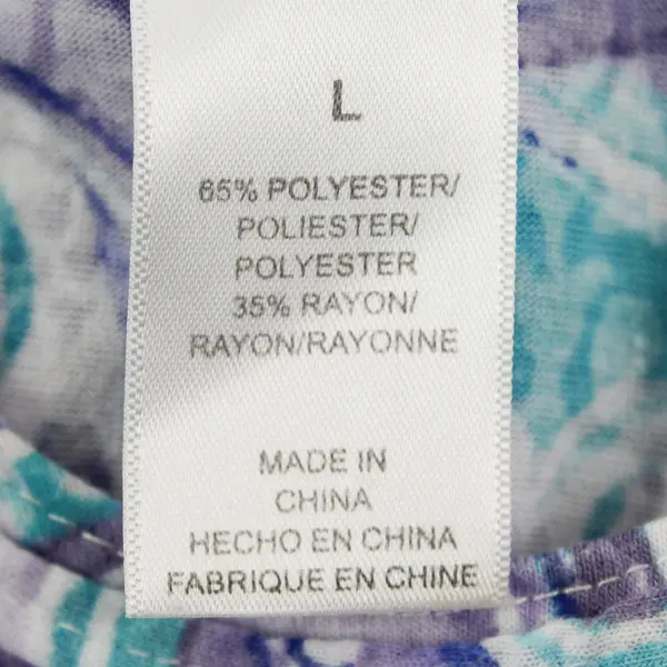 Alfred Dunner Purple/Blue Abstract Swirl Pattern Short Sleeve Top Women's Size L
