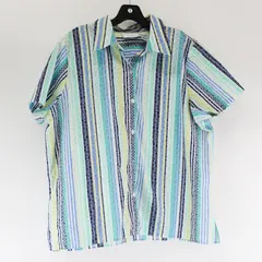Alfred Dunner Multicolor Abstract Striped Short Sleeve Button Up Top Womens Sz L