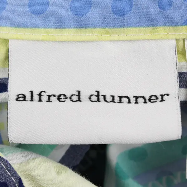 Alfred Dunner Multicolor Abstract Striped Short Sleeve Button Up Top Womens Sz L