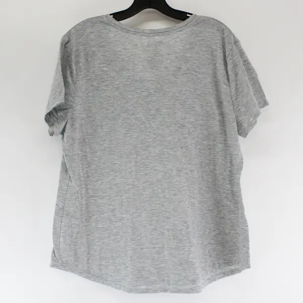 Time And Tru Gray Geometric Floral Short Sleeve Top Women's XL 16-18