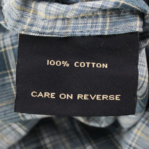 G. H Bass & Co Blue Plaid Short Sleeve Casual Button Up 100% Cotton Mens Size XL