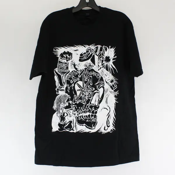 Gildan Hammer Black/White Print "Street Service NYC" 100% Cotton T-Shirt Men's L