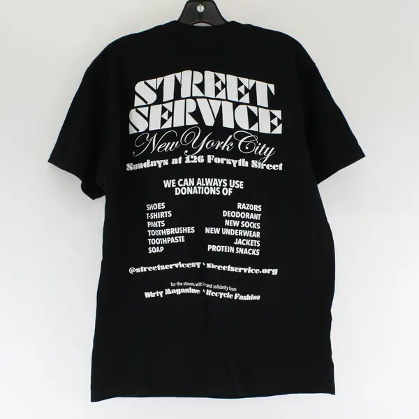 Gildan Hammer Black/White Print "Street Service NYC" 100% Cotton T-Shirt Men's L