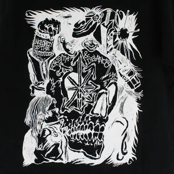 Gildan Hammer Black/White Print "Street Service NYC" 100% Cotton T-Shirt Men's L