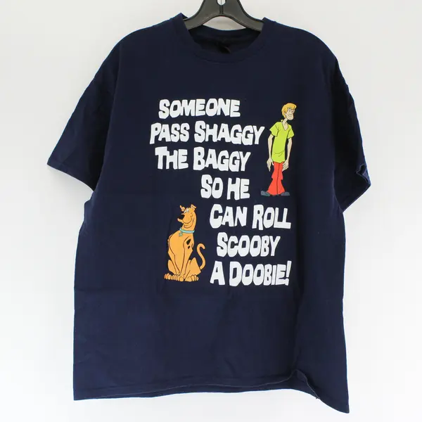 Gildan Blue Print "Someone Pass Shaggy The Baggy..." 100% Cotton T-Shirt Mens XL