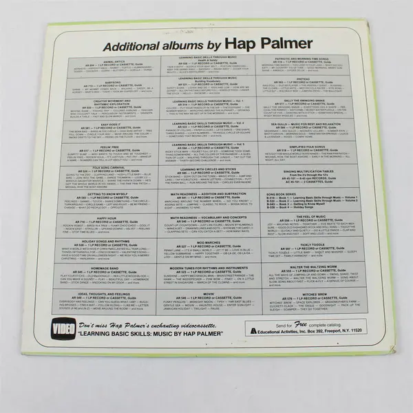 Hap Palmer Holiday Songs & Rhythms 12" Vinyl Record