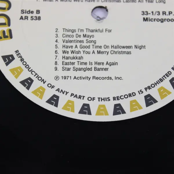 Hap Palmer Holiday Songs & Rhythms 12" Vinyl Record