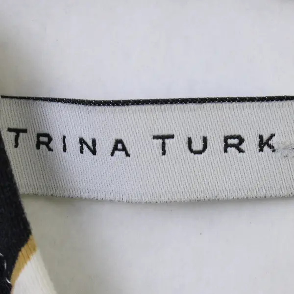 Trina Turk Women's M Black, Gold, White Geometric Gold-Toned Hardware Bikini Set