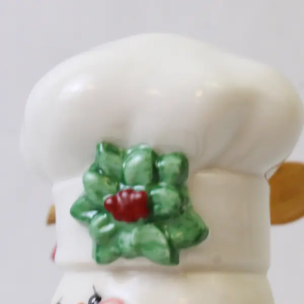 Jolly Holly-Days 6" Kiss The Cook Porcelain Table Piece Kurt Adler Open Box