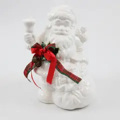 Vintage Flambro White Ceramic Santa Figurine NIB 8" Tall Collectible