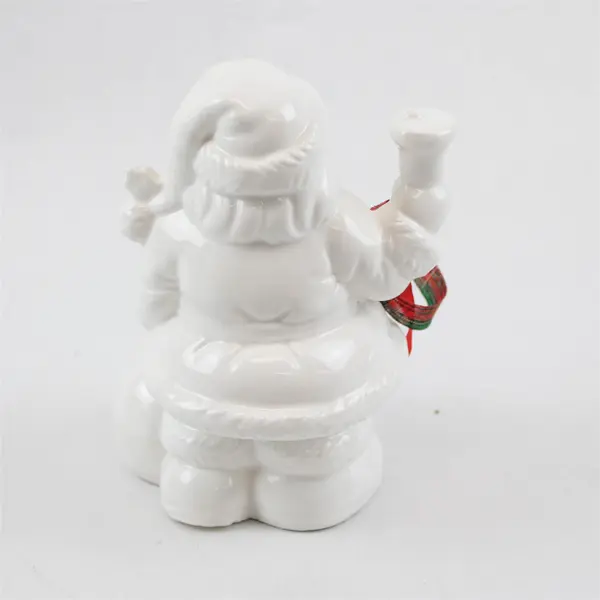 Vintage Flambro White Ceramic Santa Figurine NIB 8" Tall Collectible