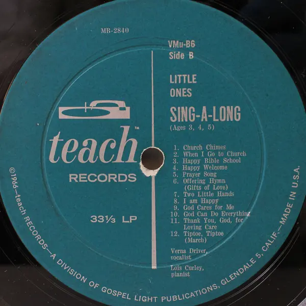  Little Ones Sing A Long 12" Vinyl Record