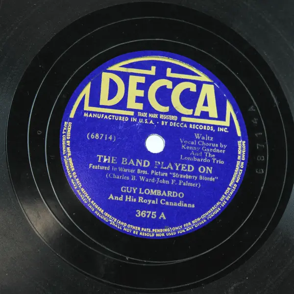 Guy Lombardo You Stepped Out Of a Dream/The Band Played on 10" Shellac Record.