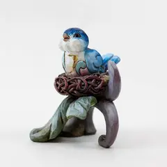 Jim Shore Heartwood Creek Bluebird in Nest on Branch Figurine 3.25in