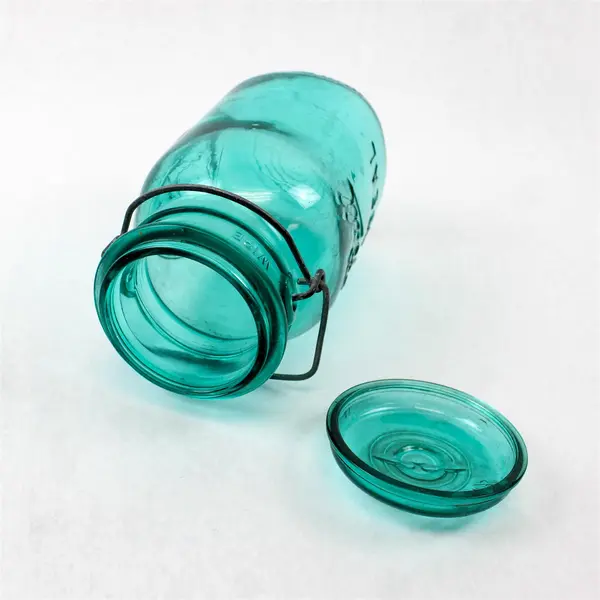 1976 Bicentennial Blue Ball Ideal Glass Jar A15 w/ Lid Vintage Collectible