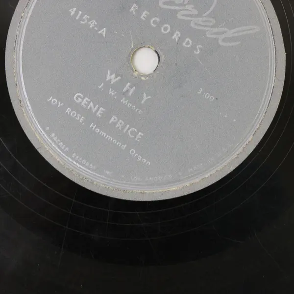 Gene Price Why/ He Died For Me 10" Shellac Record